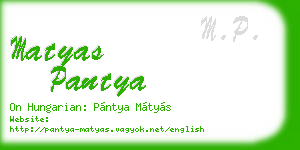 matyas pantya business card